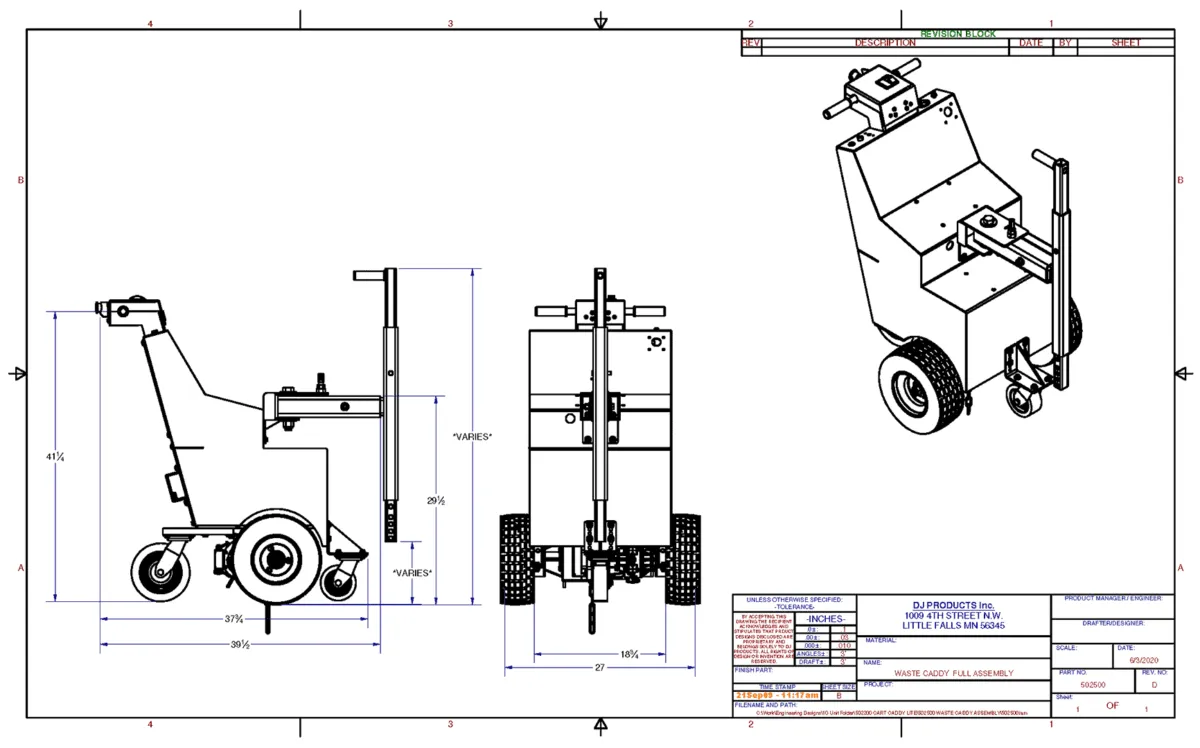 CartCaddyShorty dimensions drawing