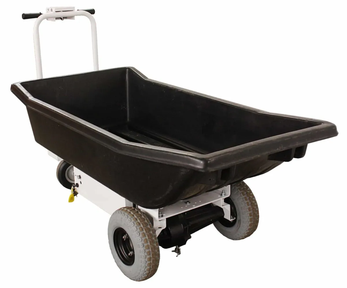 WasteCaddy Dump Hopper with a molded tub body, three quarter view